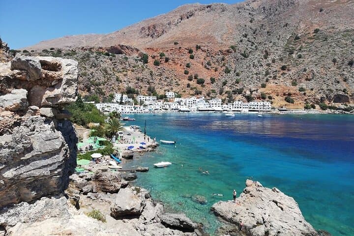Loutro the hidden village in the South and Glyka Nera Beach